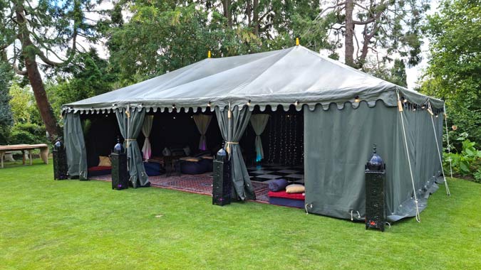 6x9m Party Tent Exterior With Outdoor Lighting